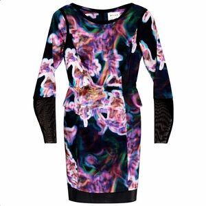 MILLY Italian Fabric Abstract Sheath Dress Size 2 | Designer Cocktail Dress